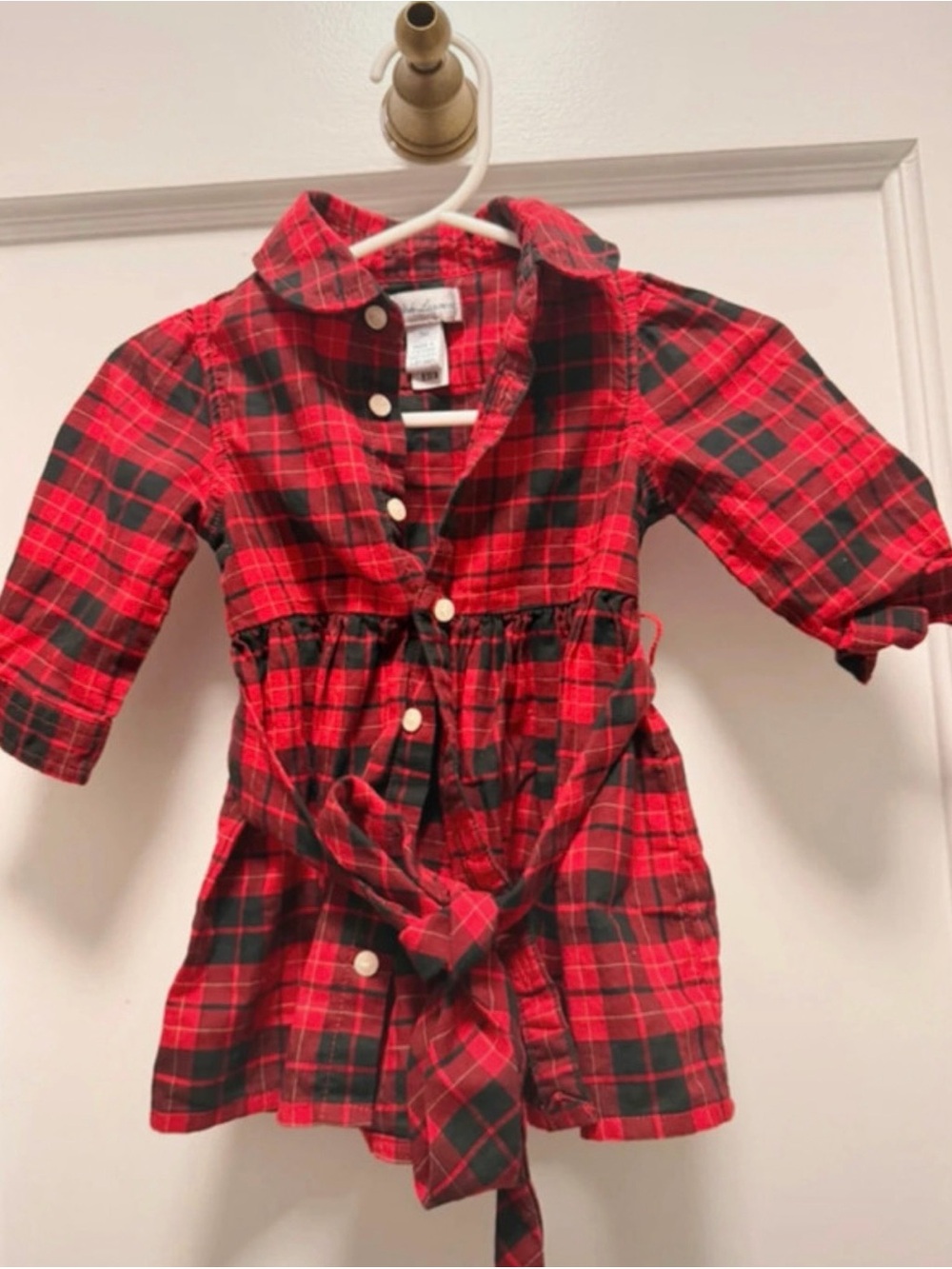 Ralph Lauren Red and Black Plaid Button-Front Kids Dress